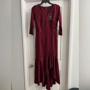 Miusol three quarter burgundy dress